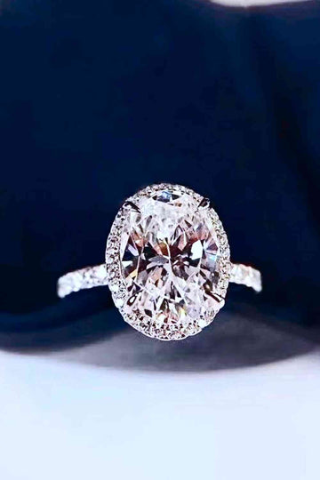 Twilight Treasures  Moissanite Platinum-Plated Ring