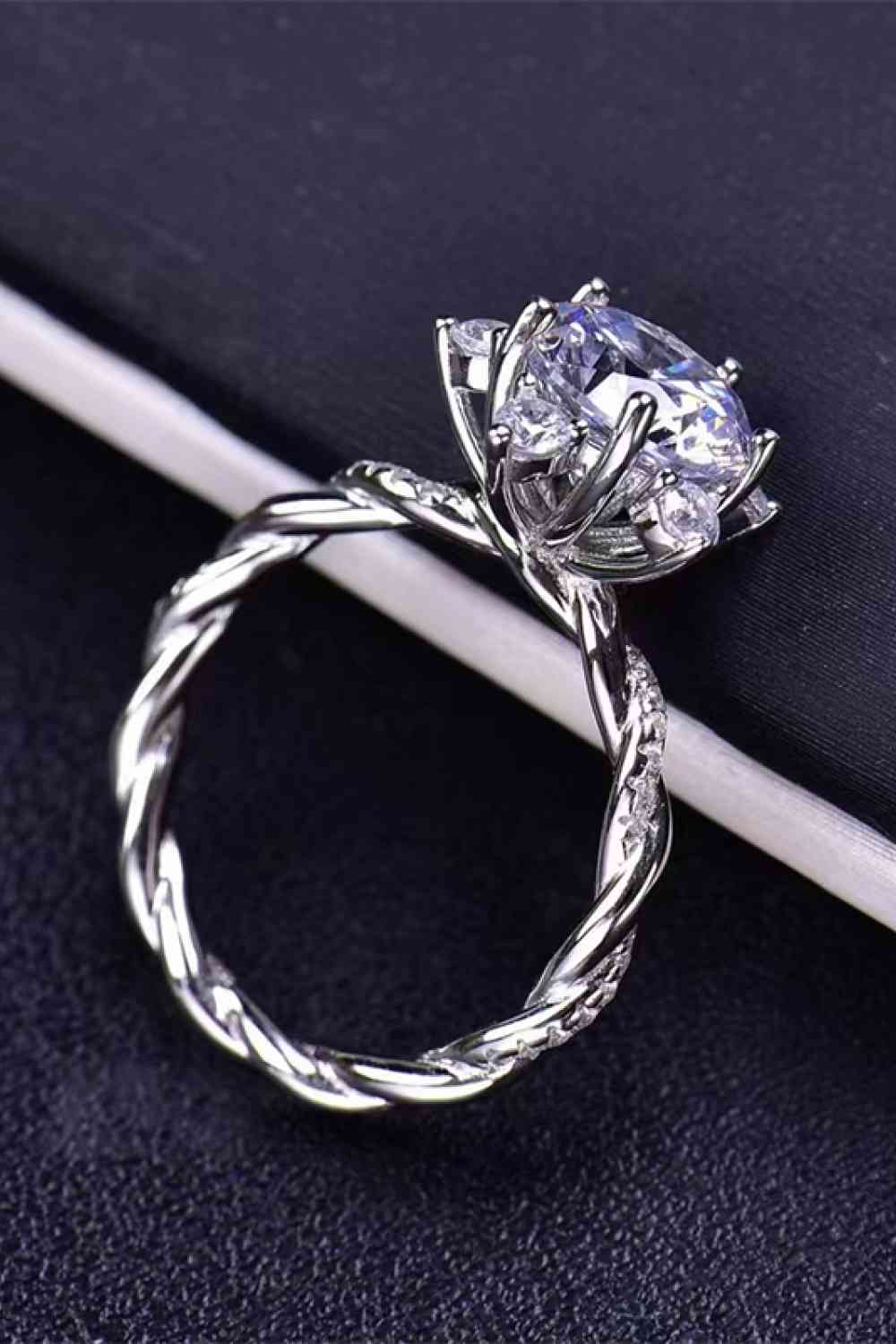 Twilight Tranquility 3 Carat Moissanite Twisted Ring