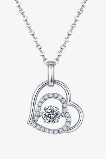 Whispering Willow Moissanite Heart Pendant Necklace