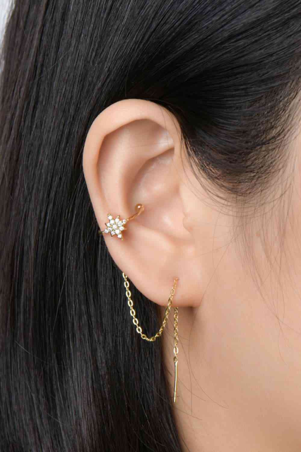 Captivating Cascade Moissanite Dainty Threader Earrings