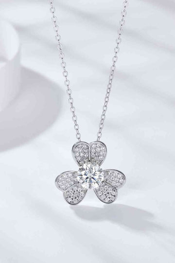 Ethereal Elegance Dainty Moissanite Clover Pendant Necklace