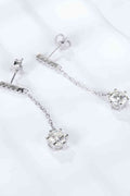 Ethereal Elegance 6-Prong Round Moissanite Drop Earrings