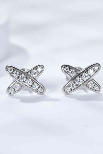 Enchanted Embrace X-Shape Moissanite Earrings