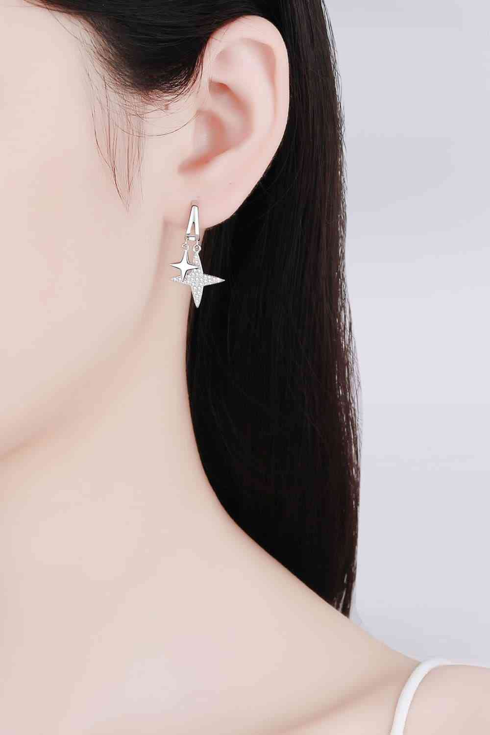 Heavenly Horizon Moissanite Star Drop Earrings