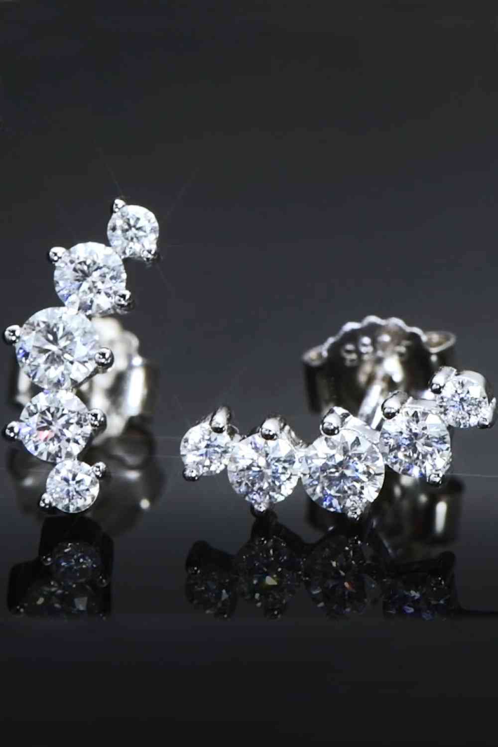 Brilliant Blossom 0.74 Carat Moissanite Platinum Earrings