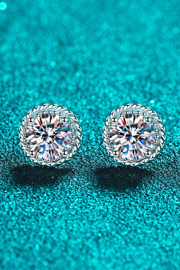 Moonlit Melody Moissanite Round Stud Earrings