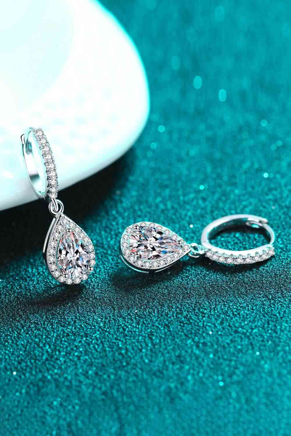 Ethereal Enchantment Moissanite Teardrop Earrings