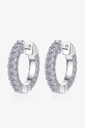 Sparkling Twilight Moissanite Huggie Earrings