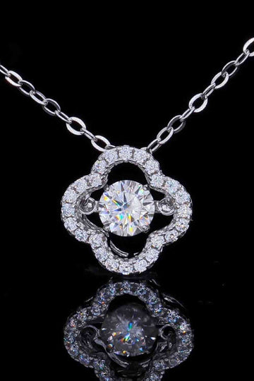 Enigmatic Allure Moissanite Flower Pendant Necklace