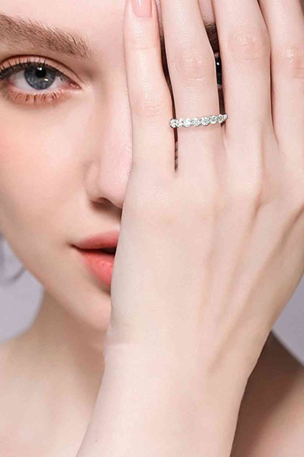 Enigmatic Embrace Moissanite Platinum Ring