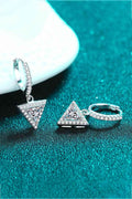 Celestial Charm Moissanite Triangle Drop Earrings