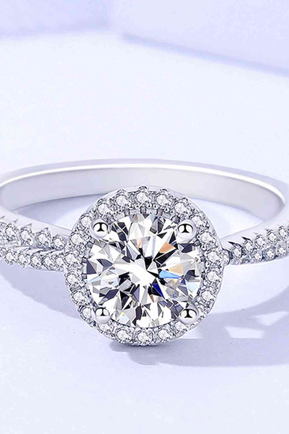 Enchanted Tranquility 1 Carat Moissanite Round Shape Ring