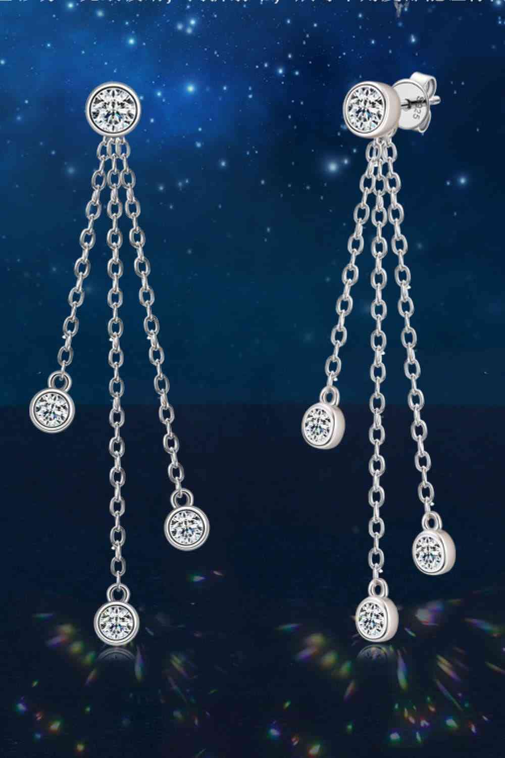 Whispering Willow 1.2 Carat Moissanite Layered Chain Earring