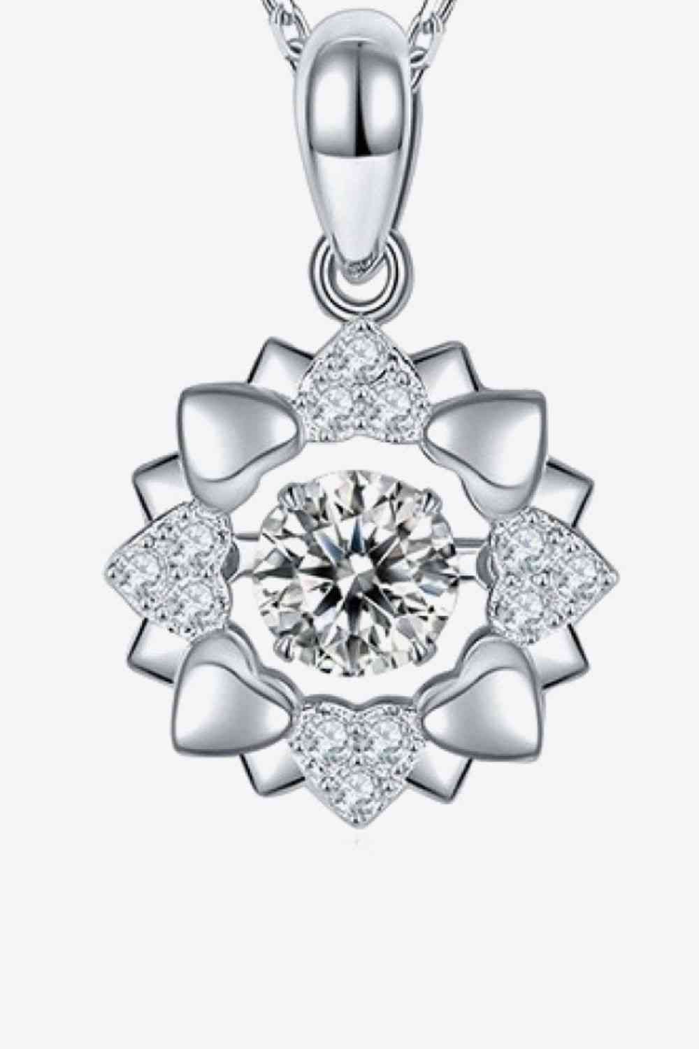 Celestial Serenity Moissanite Flower Shape Pendant Necklace