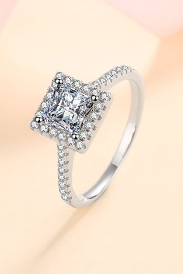 Ethereal Elegance Square Moissanite Ring