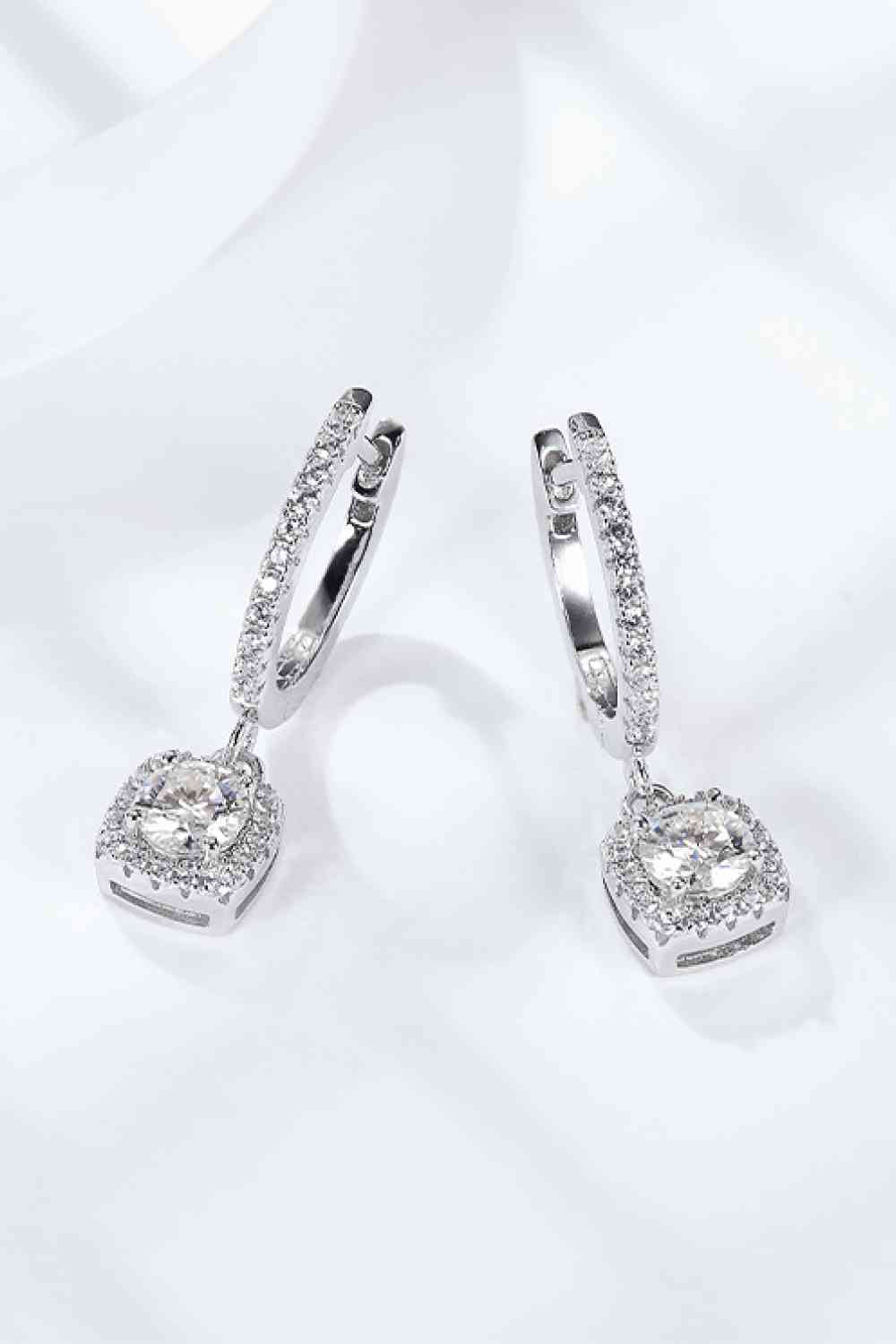 Enigmatic Allure Adored Moissanite Huggie Drop Earrings