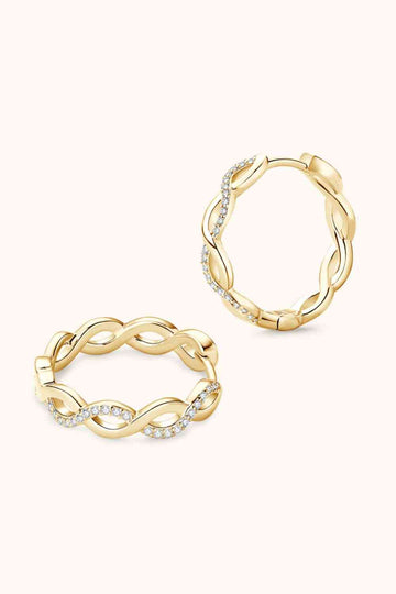 Radiant Romance Moissanite Crisscross Hoop Earrings