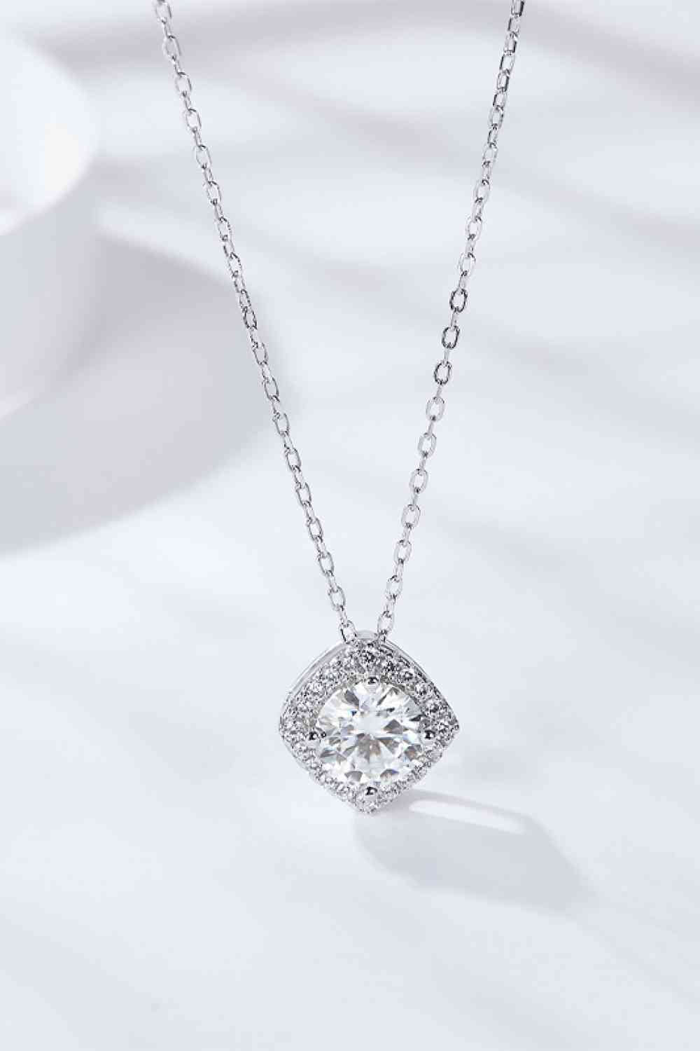 Whispering Waters 1 Carat Moissanite Geometric Pendant Necklace