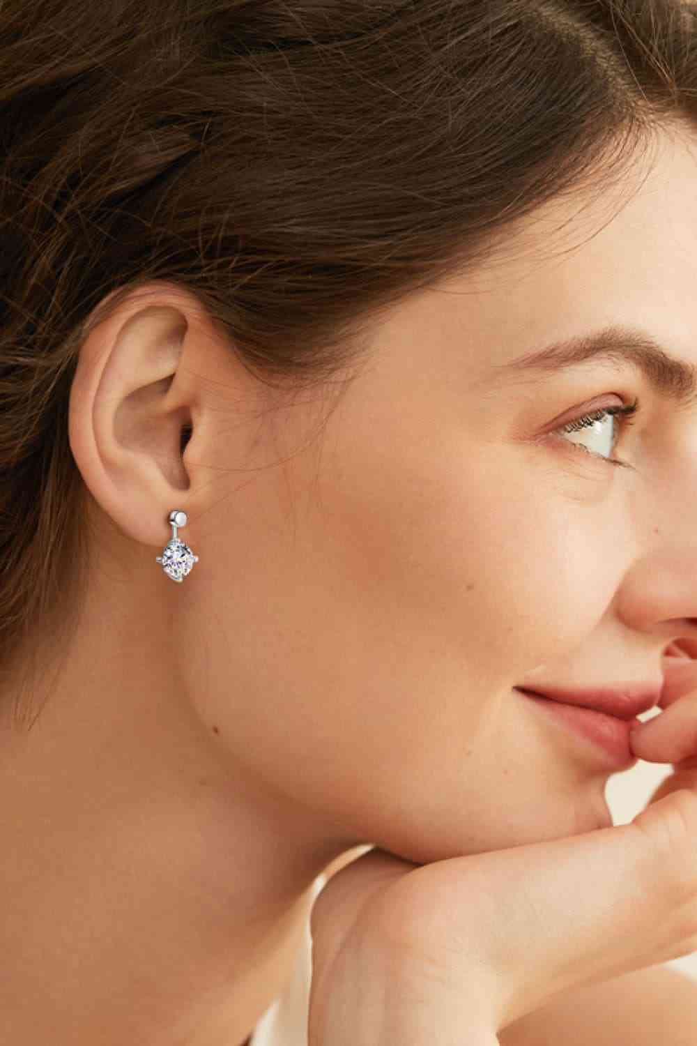 Divine Harmony Adored 4 Carat Moissanite Drop Earrings