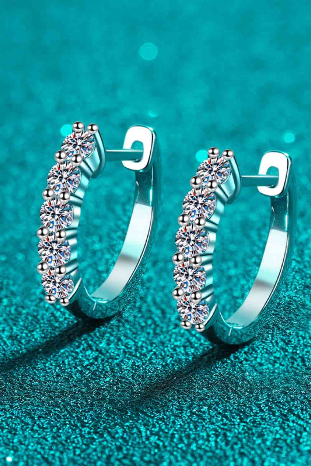 Brilliant Twilight 1 Carat Moissanite Hoop Earrings