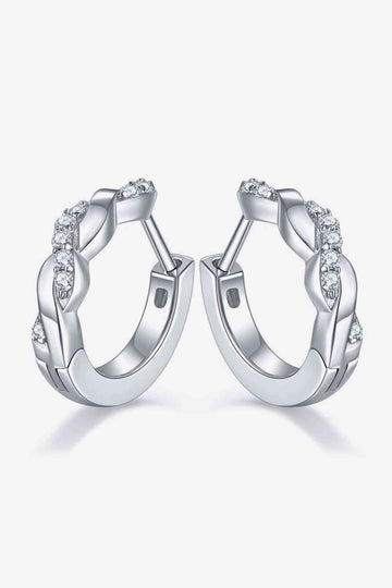 Enchanted Embers Moissanite Twisted Platinum Earrings