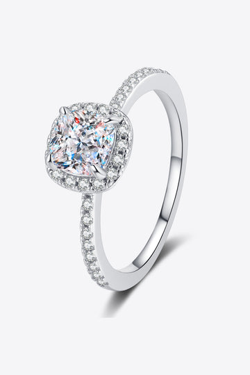 Enchanted Essence Halo White Gold 1 Carat Moissanite Lab Diamond Ring