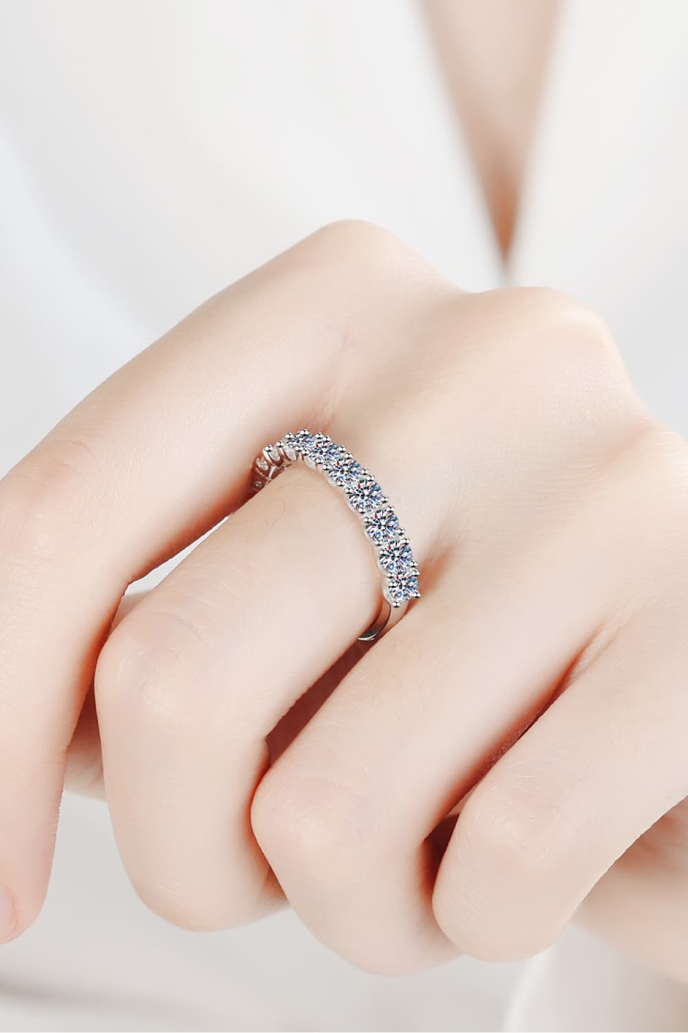 Eternal Embrace 1 Carat Moissanite Half-Eternity Ring