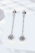 Ethereal Elegance 6-Prong Round Moissanite Drop Earrings