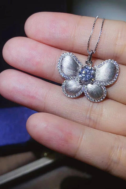 Divine Harmony 1 Carat Moissanite Butterfly Pendant Necklace