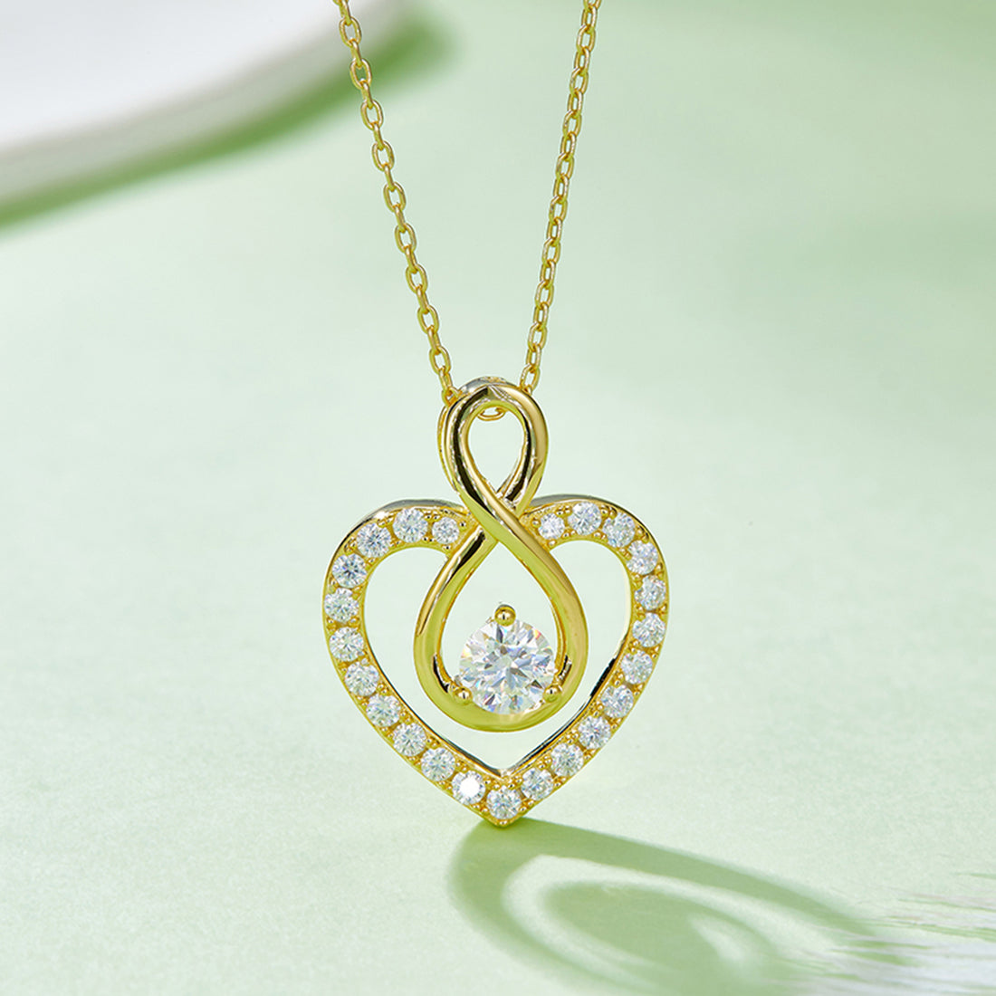 Brilliant Blossom Heart Shape 1 Carat Moissanite Necklace