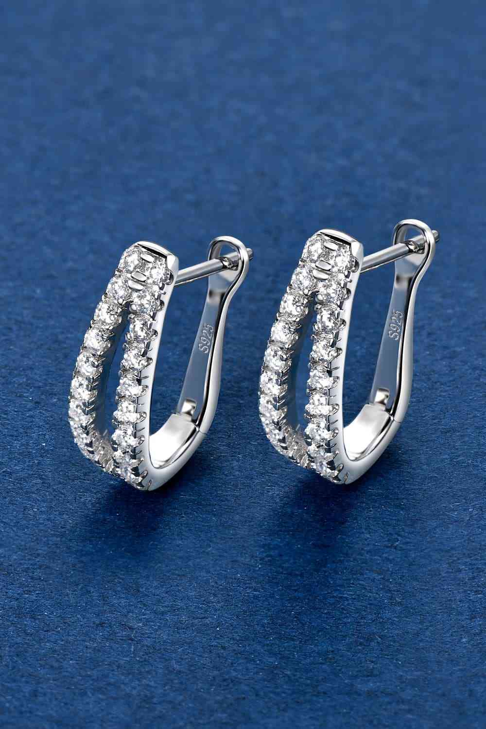 Moissanite 925 Sterling Silver Huggie Earrings