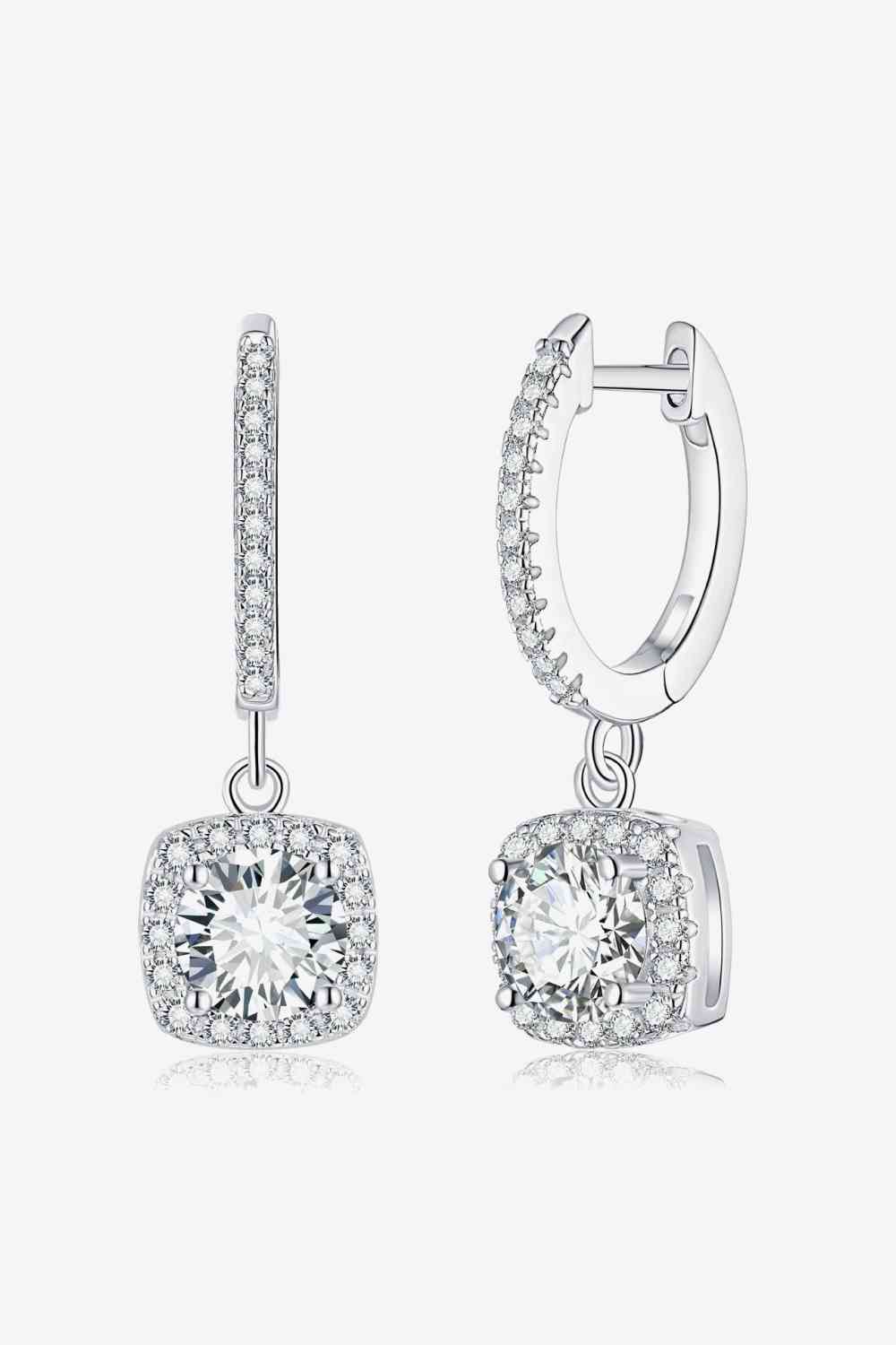 Enigmatic Allure Adored Moissanite Huggie Drop Earrings