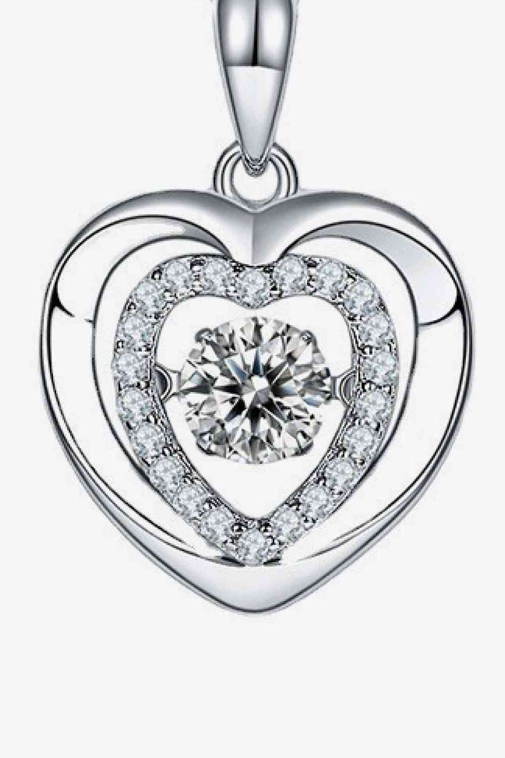 Celestial Whisper Moissanite Heart Pendant Necklace