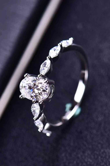 Celestial Splendor 1 Carat Moissanite Oval Ring