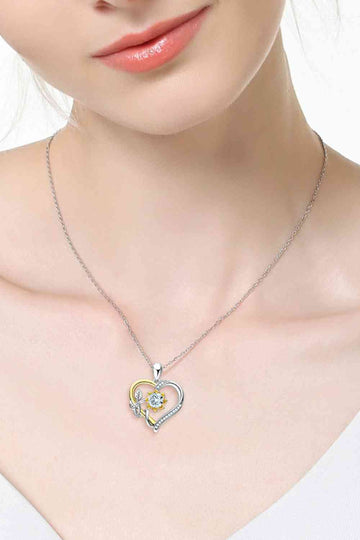 Twilight Tranquility Two-Tone 1 Carat Moissanite Heart Pendant Necklace