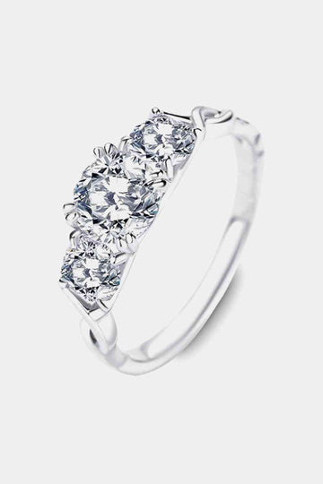 Whispering Winds 3 Stone 1 Carat Moissanite Lab Diamond Ring