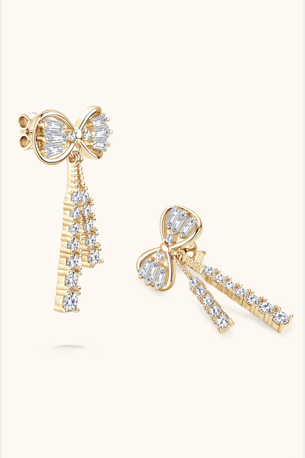 Crystal Crescent Bow Earrings