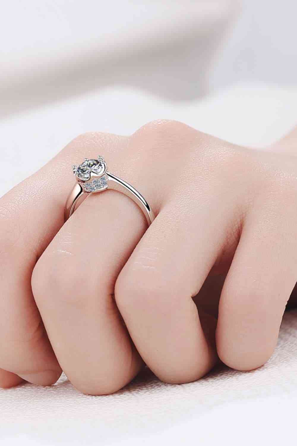 Ethereal Enigma 1 Carat Moissanite Solitaire Ring