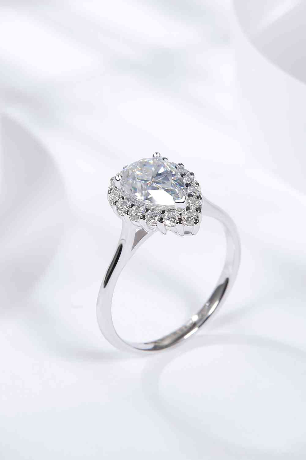 Luminescent Love 1.5 Carat Moissanite Teardrop Ring