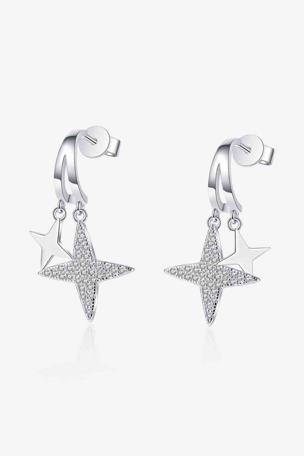 Heavenly Horizon Moissanite Star Drop Earrings