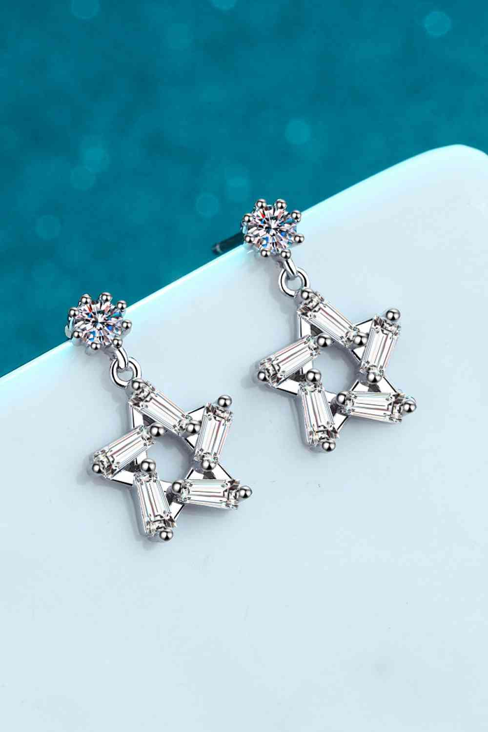 Twilight Sparkle Inlaid Moissanite Star Earrings