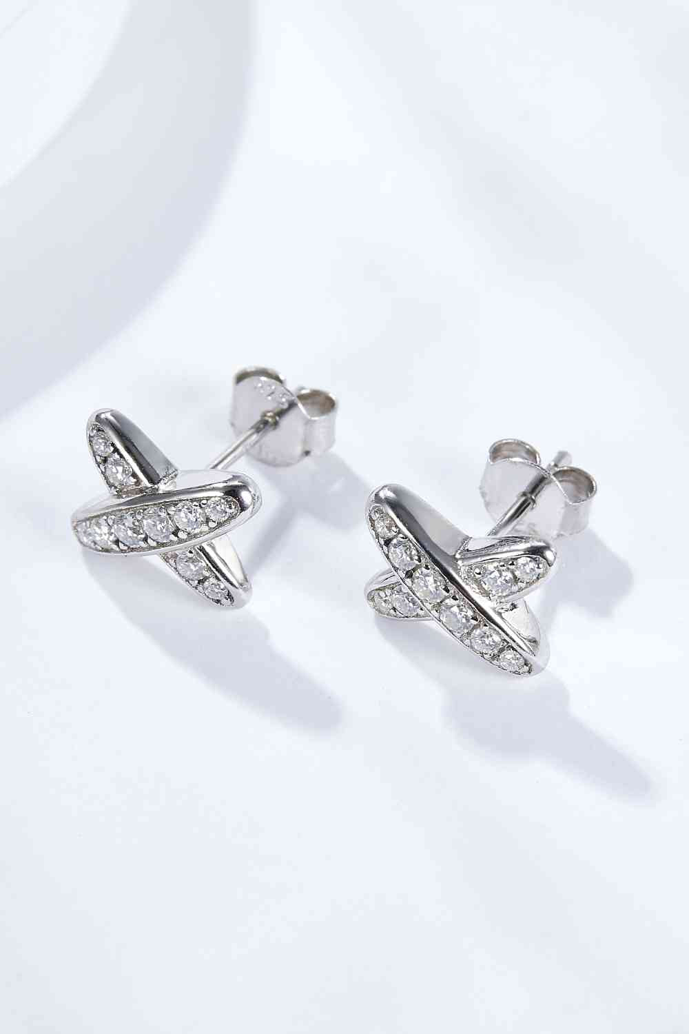 Enchanted Embrace X-Shape Moissanite Earrings