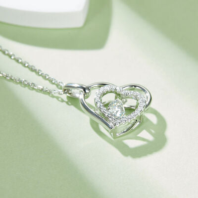 Celestial Splendor Moissanite Heart Necklace