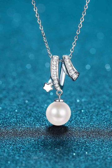 Enigmatic Embrace Minimalist Pearl Pendant Chain Necklace