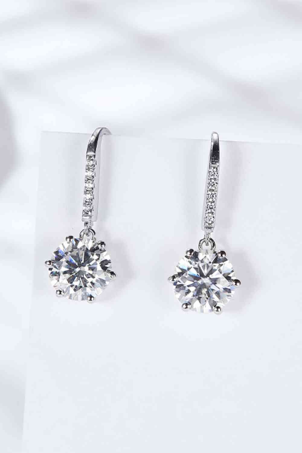 Enchanted Eternity 6-Prong Moissanite Drop Earrings