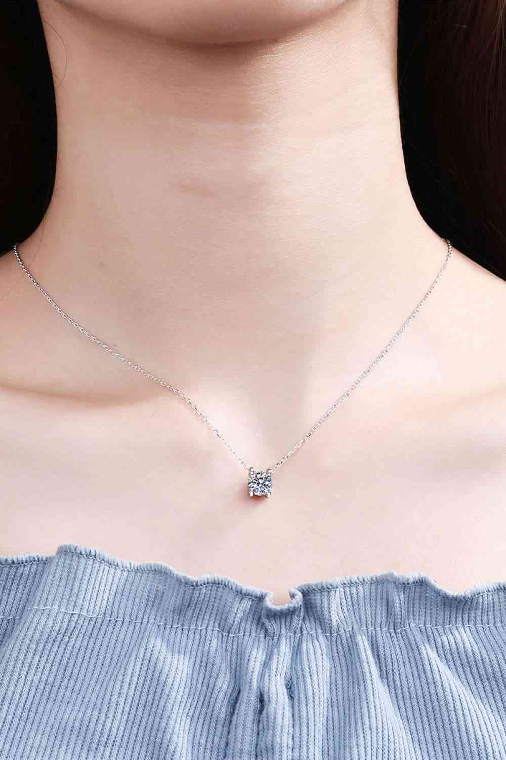 Serene Solitaire Moissanite Necklace