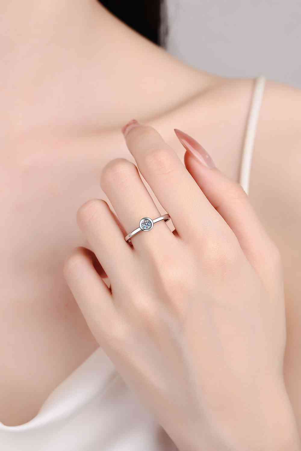 Celestial Splendor Moissanite Solitaire Ring