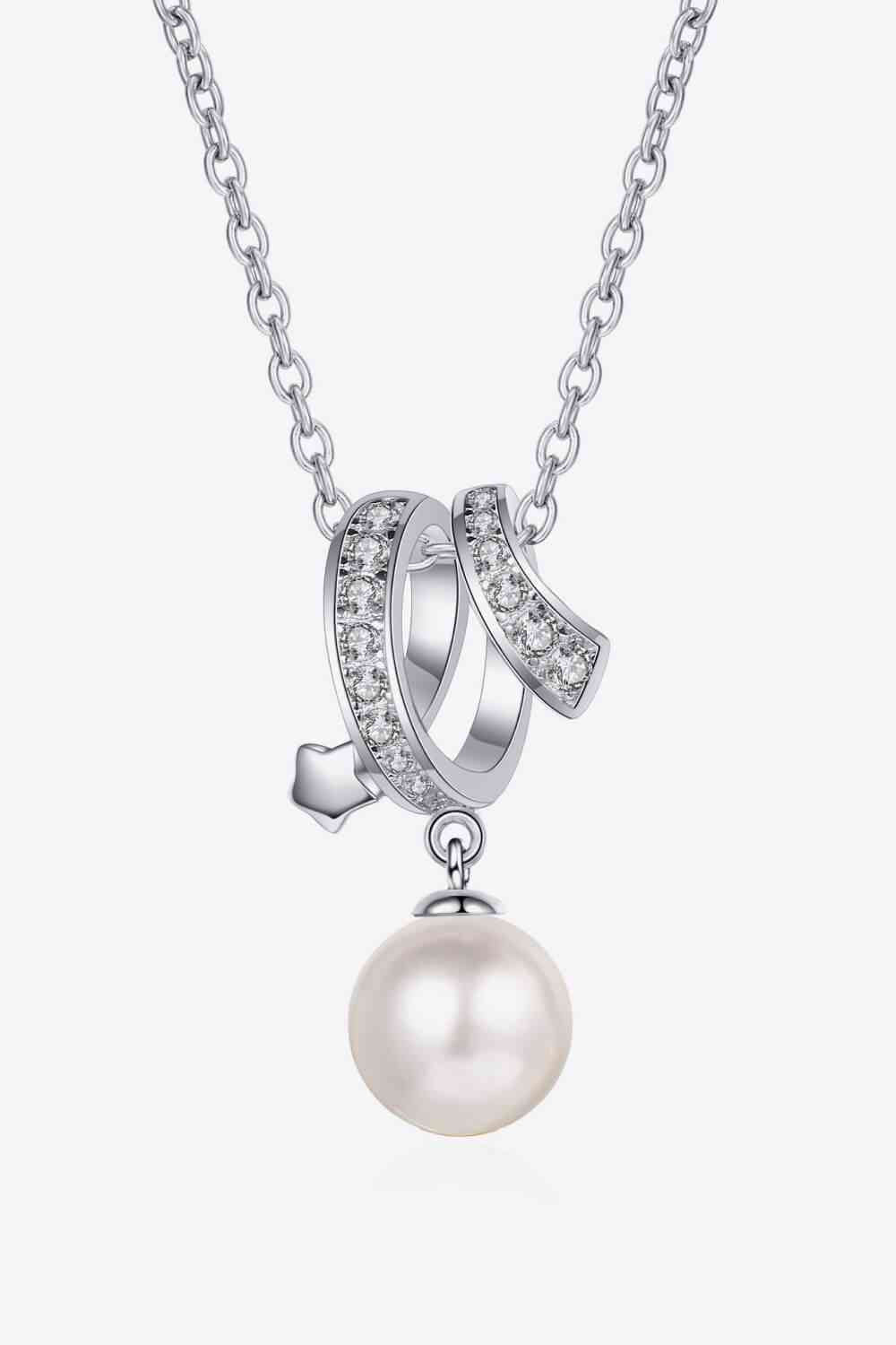 Enigmatic Embrace Minimalist Pearl Pendant Chain Necklace