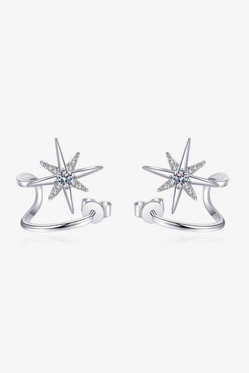 Celestial Whisper Moissanite Star Earrings