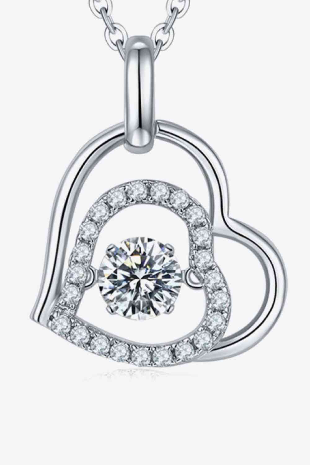 Whispering Willow Moissanite Heart Pendant Necklace